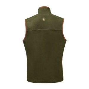 Green CLAAS fleece gilet, back view