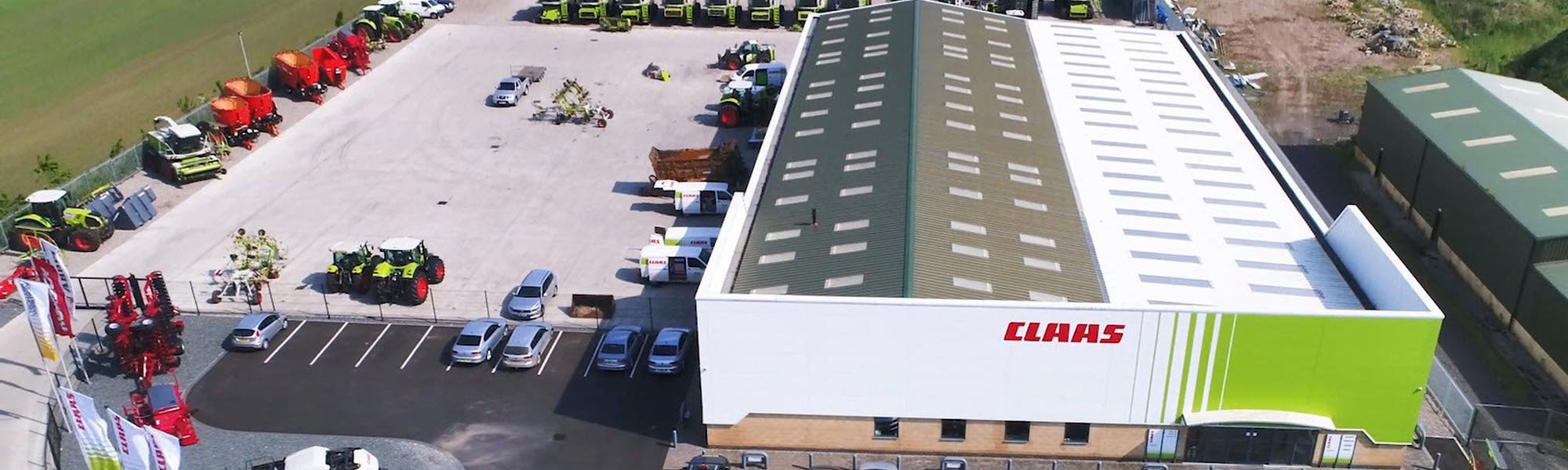 Aerial view of the CLAAS Western depot in Cirencester