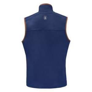 Blue CLAAS fleece gilet, back view