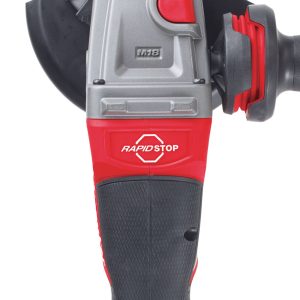 Milwaukee M18 FUEL angle grinder in use