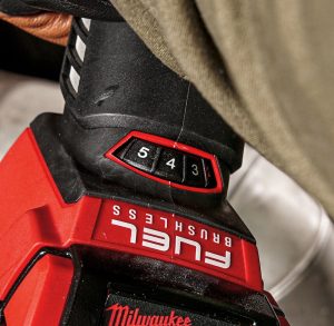 Milwaukee M18 FUEL angle grinder in use