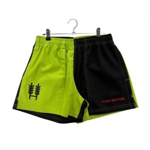 Hexby Harlequin shorts in green and black