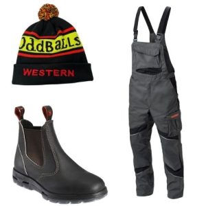 Spring Drivers Kit with bib and brace, beanie hat and work boots